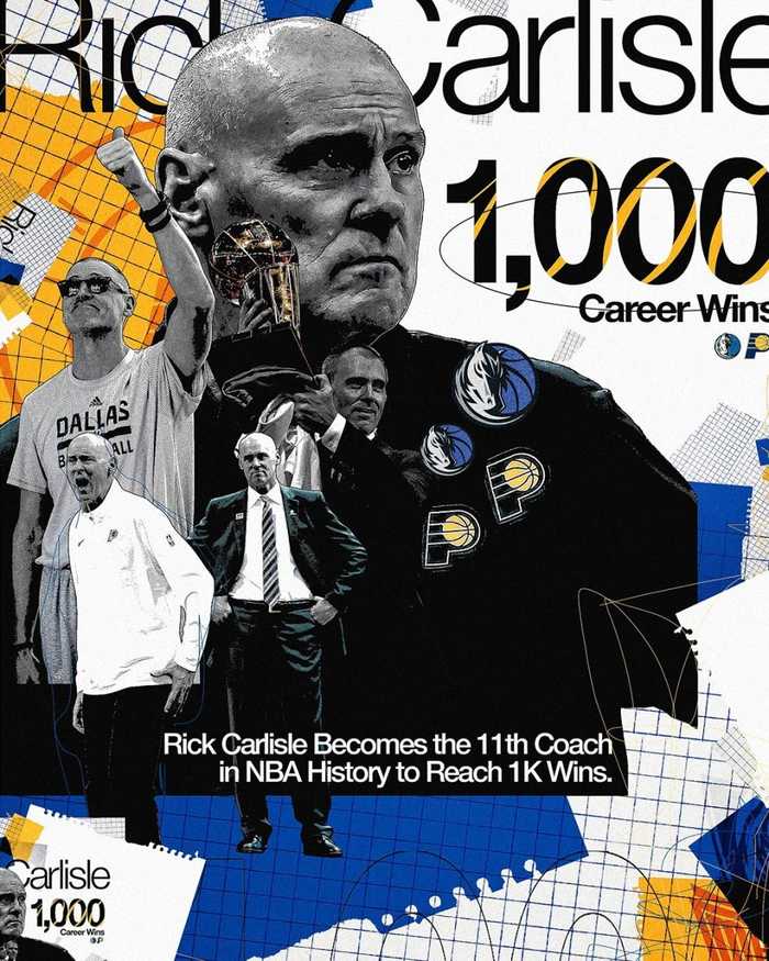 卡莱尔生涯执教胜率52.9%，千胜教练里排名倒数第一